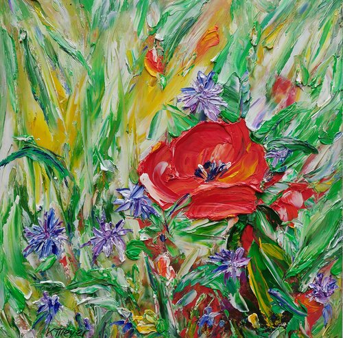 Blumenwiese by Kerstin Meyer, Painting for Sale on Select