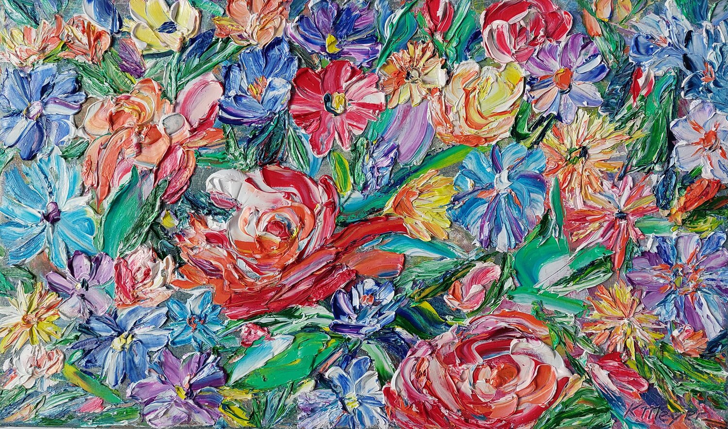 Blumenmeer Kerstin Meyer Original painting for sale