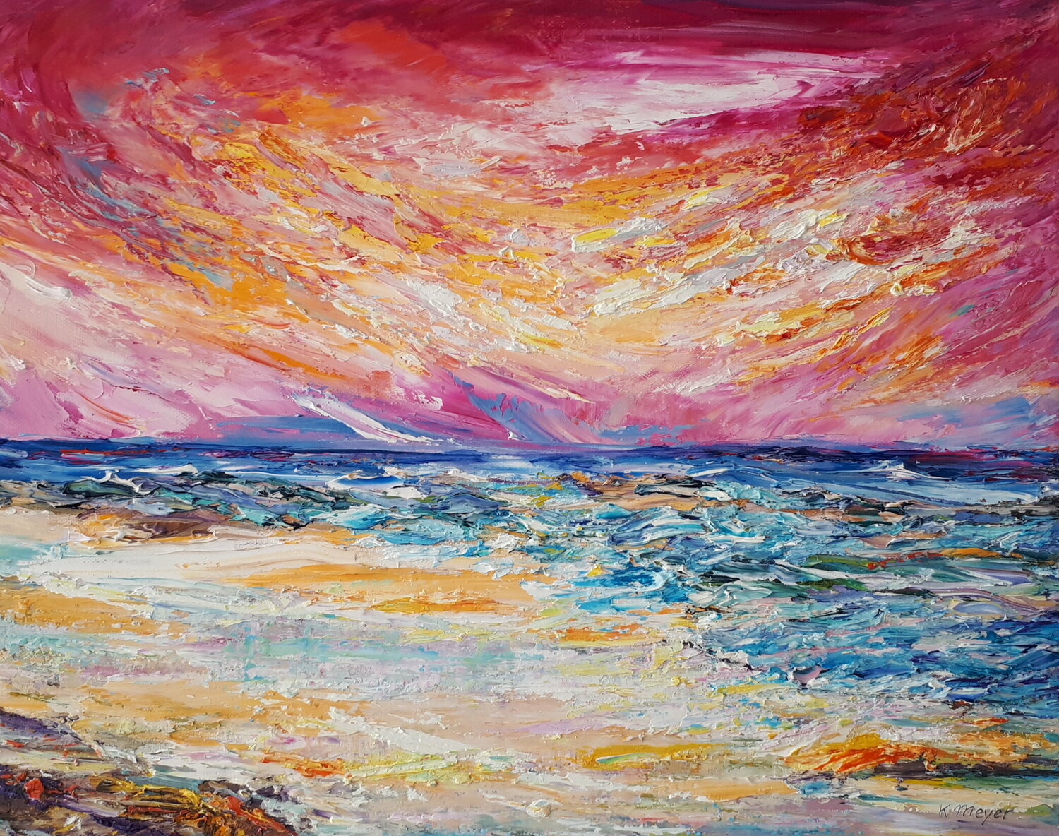 Abends am Strand Kerstin Meyer Original painting for sale