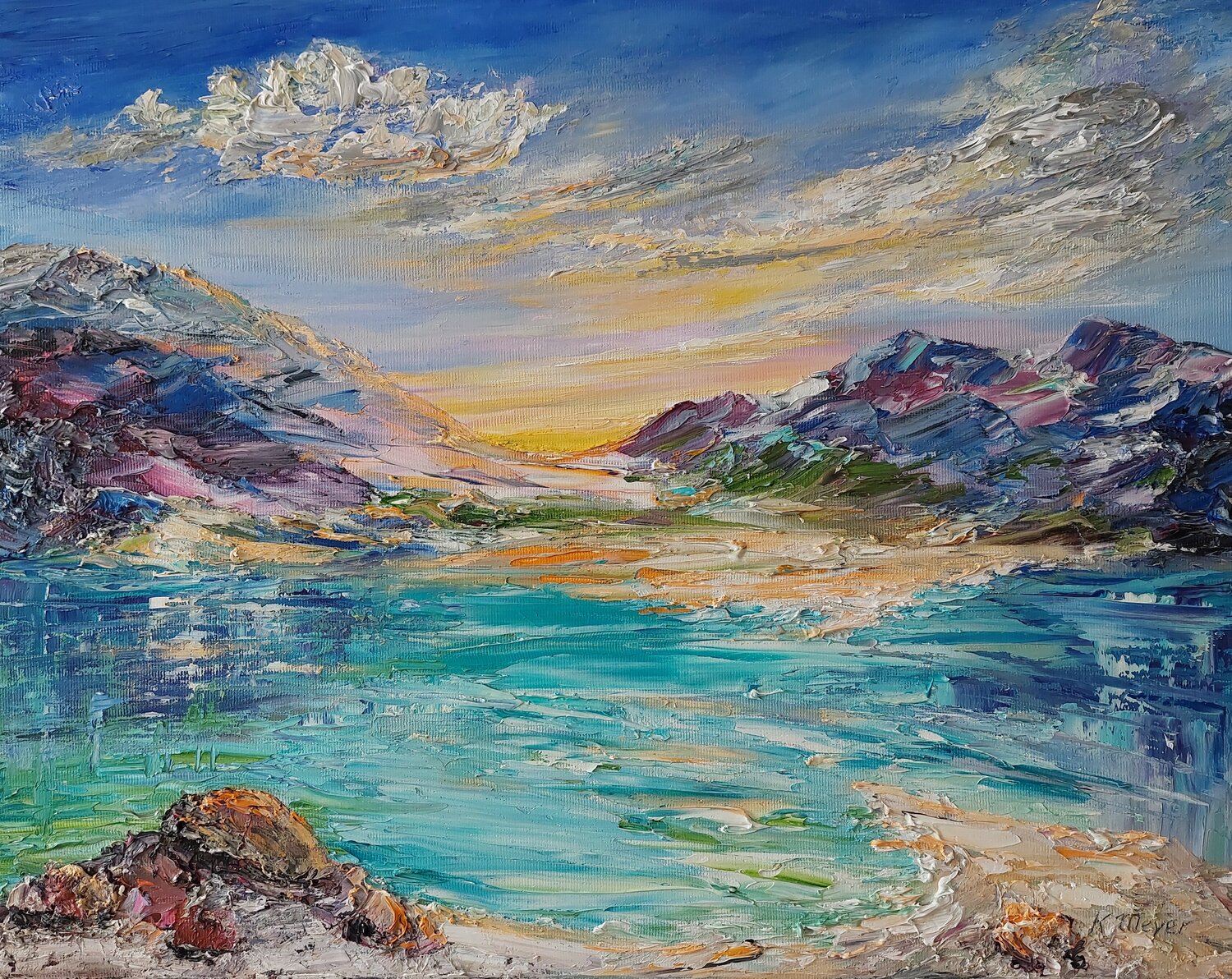 Berge und Meer Kerstin Meyer Original painting for sale