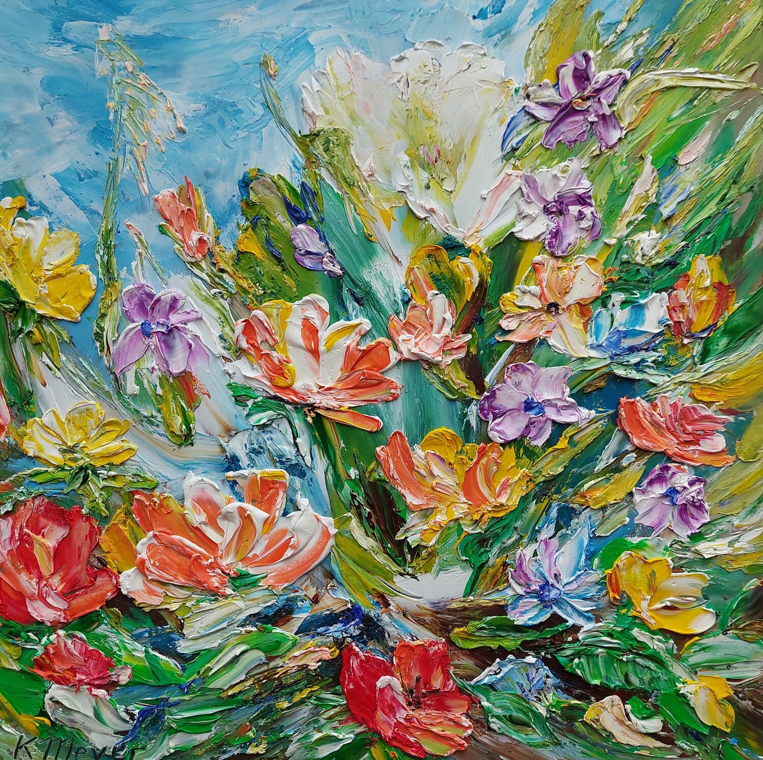 Blumengarten Kerstin Meyer Original painting for sale