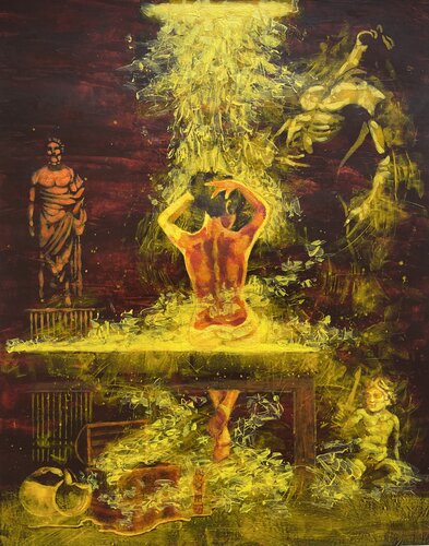 Danae And The Shower Of Gold by Phil Davis, Painting for Sale on Select