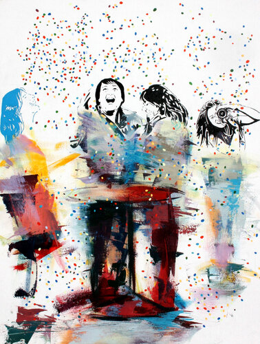 The Confetti Shower by Phil Davis, Painting for Sale on Select