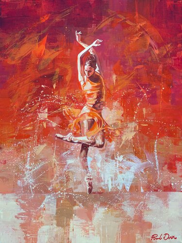 Ballerina Study. Keep Moving by Phil Davis, Painting for Sale on Select