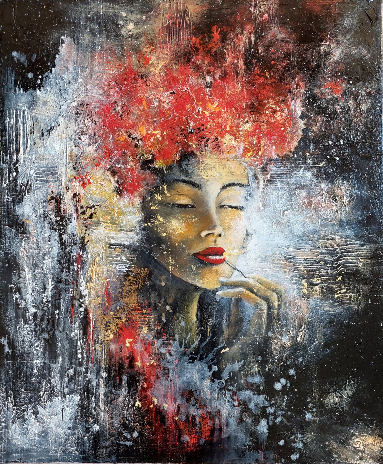 l allumeuse Bernard Gaulbert Original painting for sale