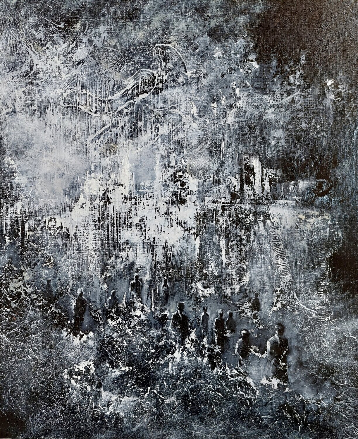 promenade crépusculaire Bernard Gaulbert Original painting for sale