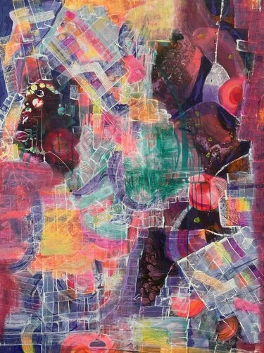 Flying Flowers by Wendy Cohen, Painting for Sale on Select