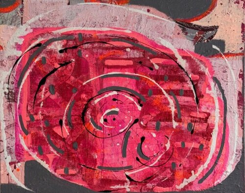 Synergy of Red Pink Delight by Wendy Cohen, Painting for Sale on Select