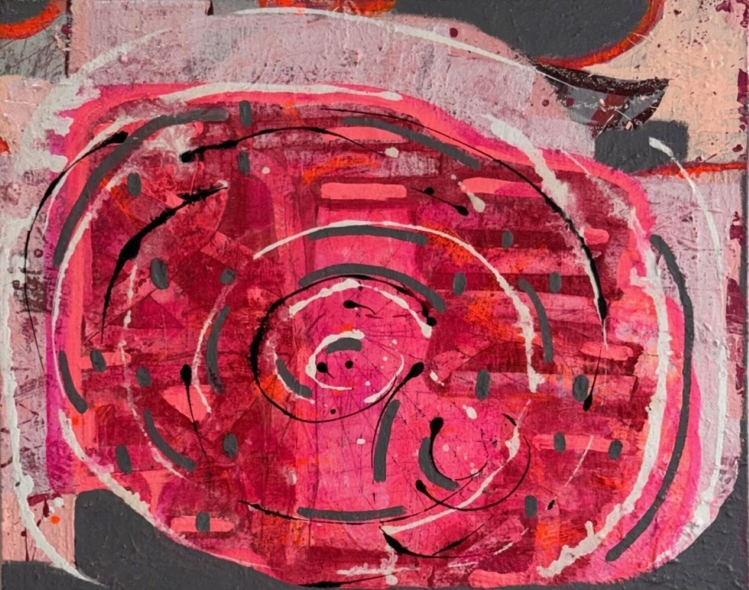 Synergy of Red Pink Delight Wendy Cohen Original painting for sale