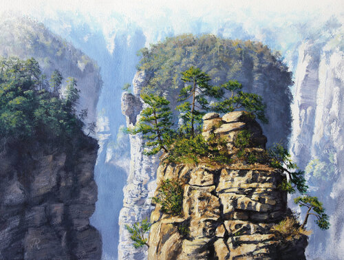 Montañas de Tianzi by Javier Ramos Julián, Painting for Sale on Select
