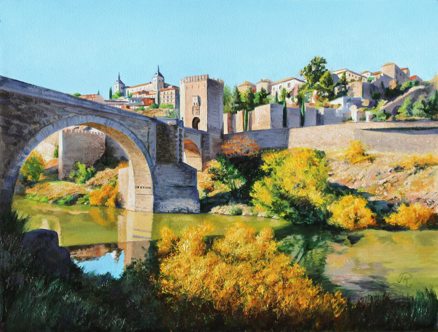 Puente de Alcántara en Toledo Javier Ramos Julián Original painting for sale