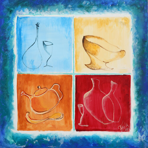 Mood of Drink and Happiness by Malka Tsentsiper, Painting for Sale on Select