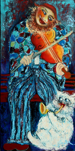 Street Fiddler by Malka Tsentsiper, Painting for Sale on Select