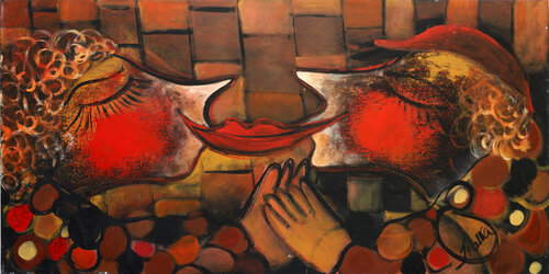 Kiss and blush by Malka Tsentsiper, Painting for Sale on Select