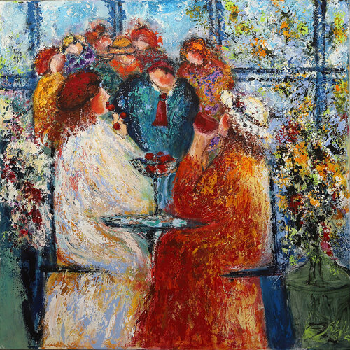 Summer Terrace by Malka Tsentsiper, Painting for Sale on Select