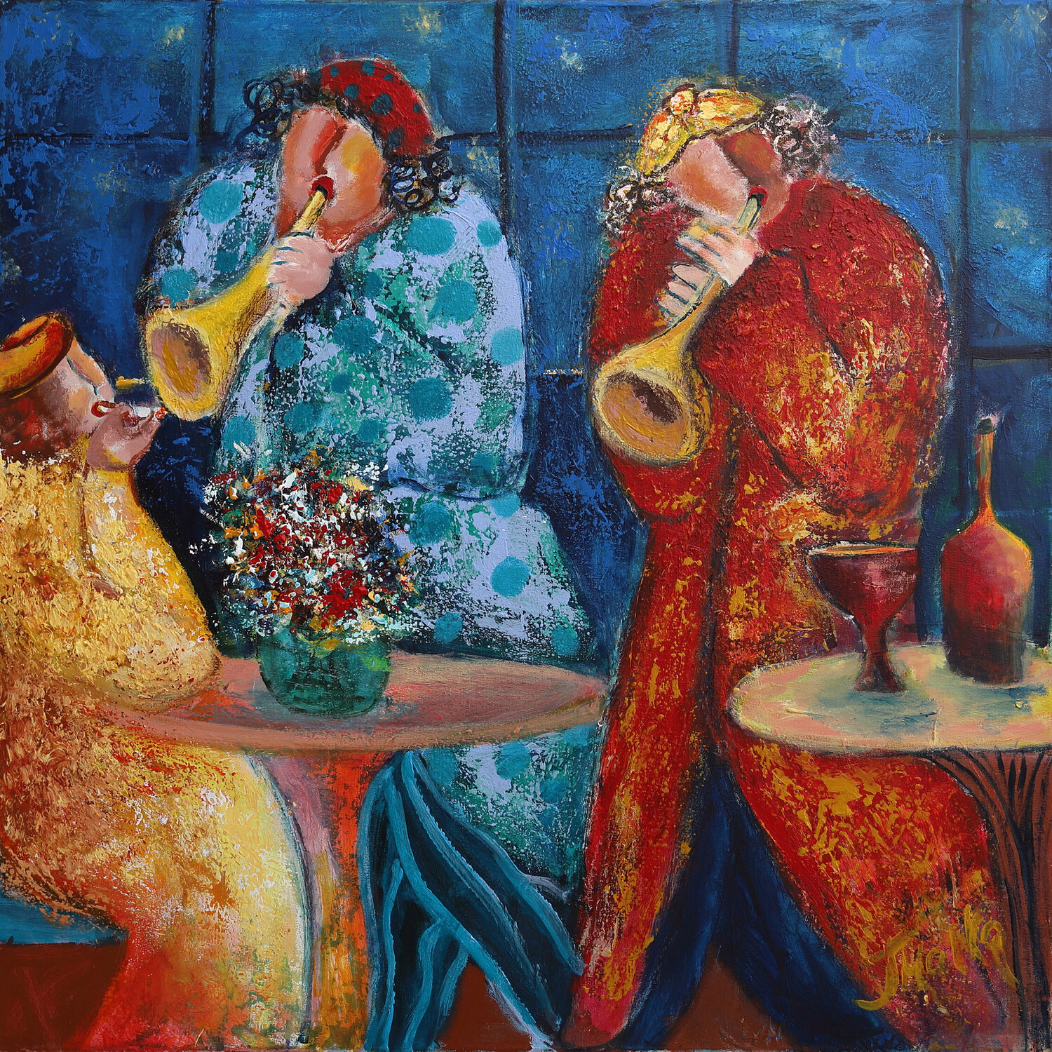 Night Bar Music Malka Tsentsiper Original painting for sale