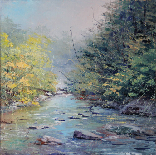 Le ruisseau bleu by Jacques Majos, Painting for Sale on Select