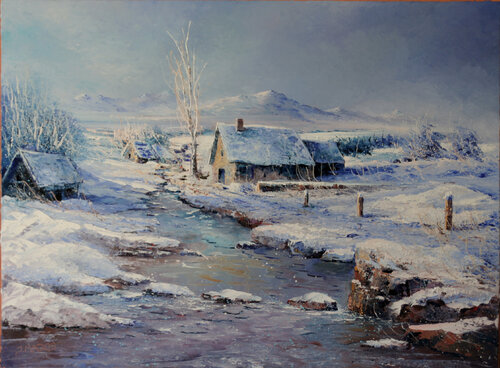Ruisseau sous la neige von Jacques Majos, Malerei kaufen auf Select