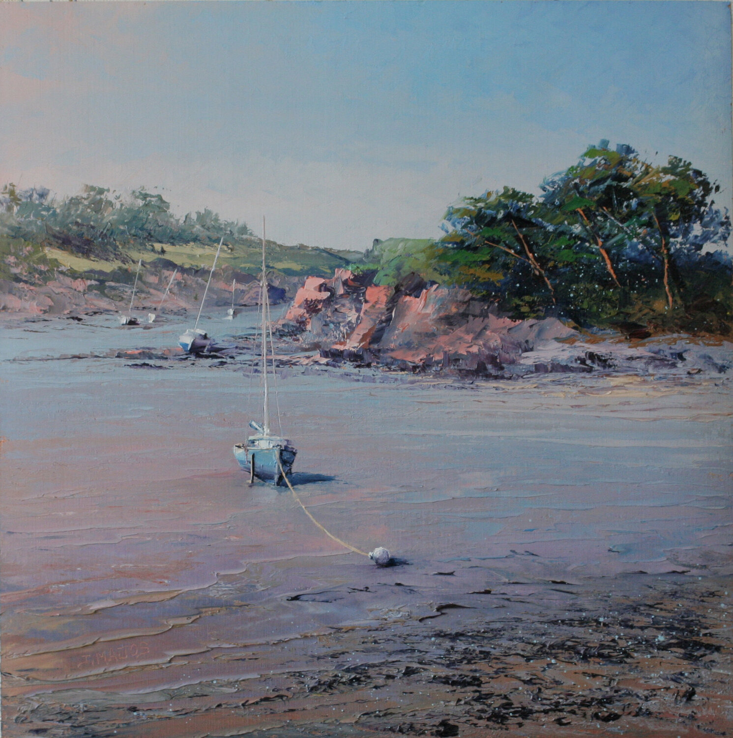 Crique à marée basse Jacques Majos Original painting for sale