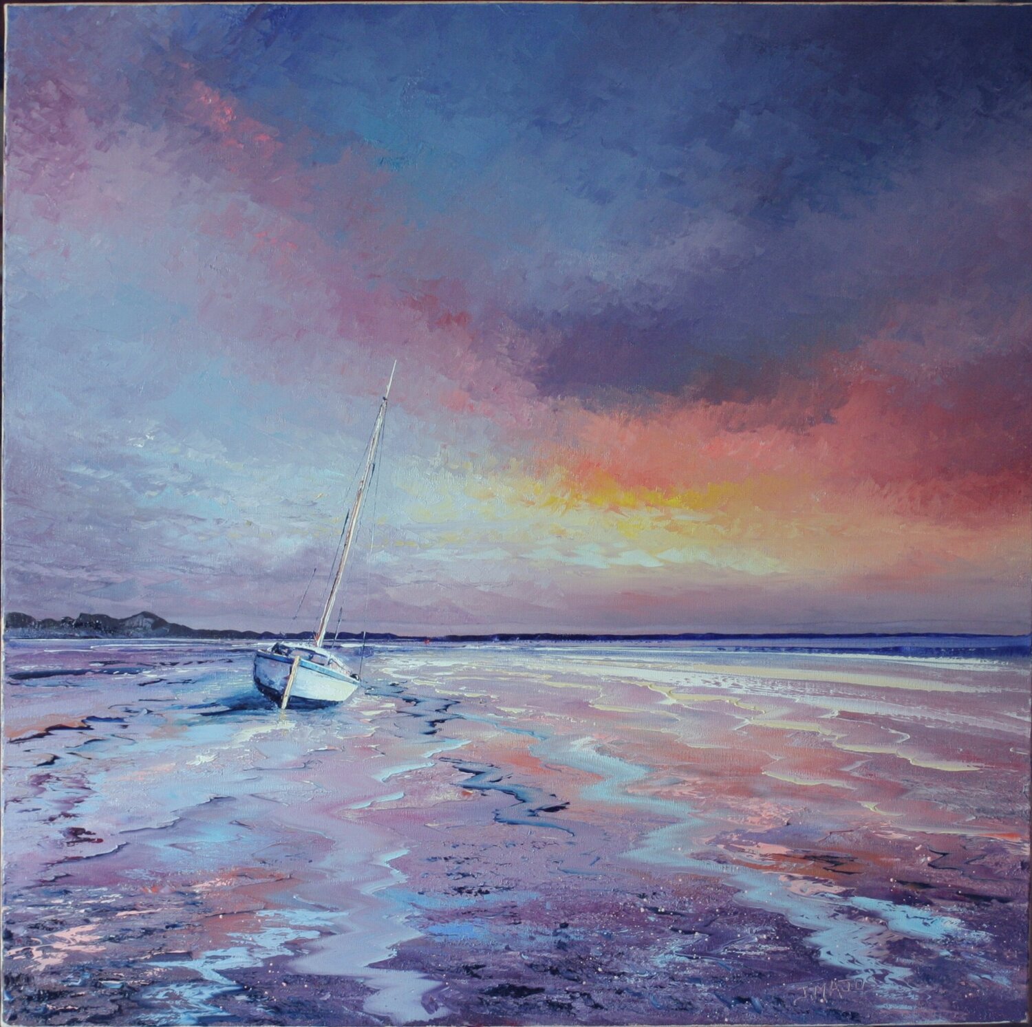 Couchant sur l'océan Jacques Majos Original painting for sale
