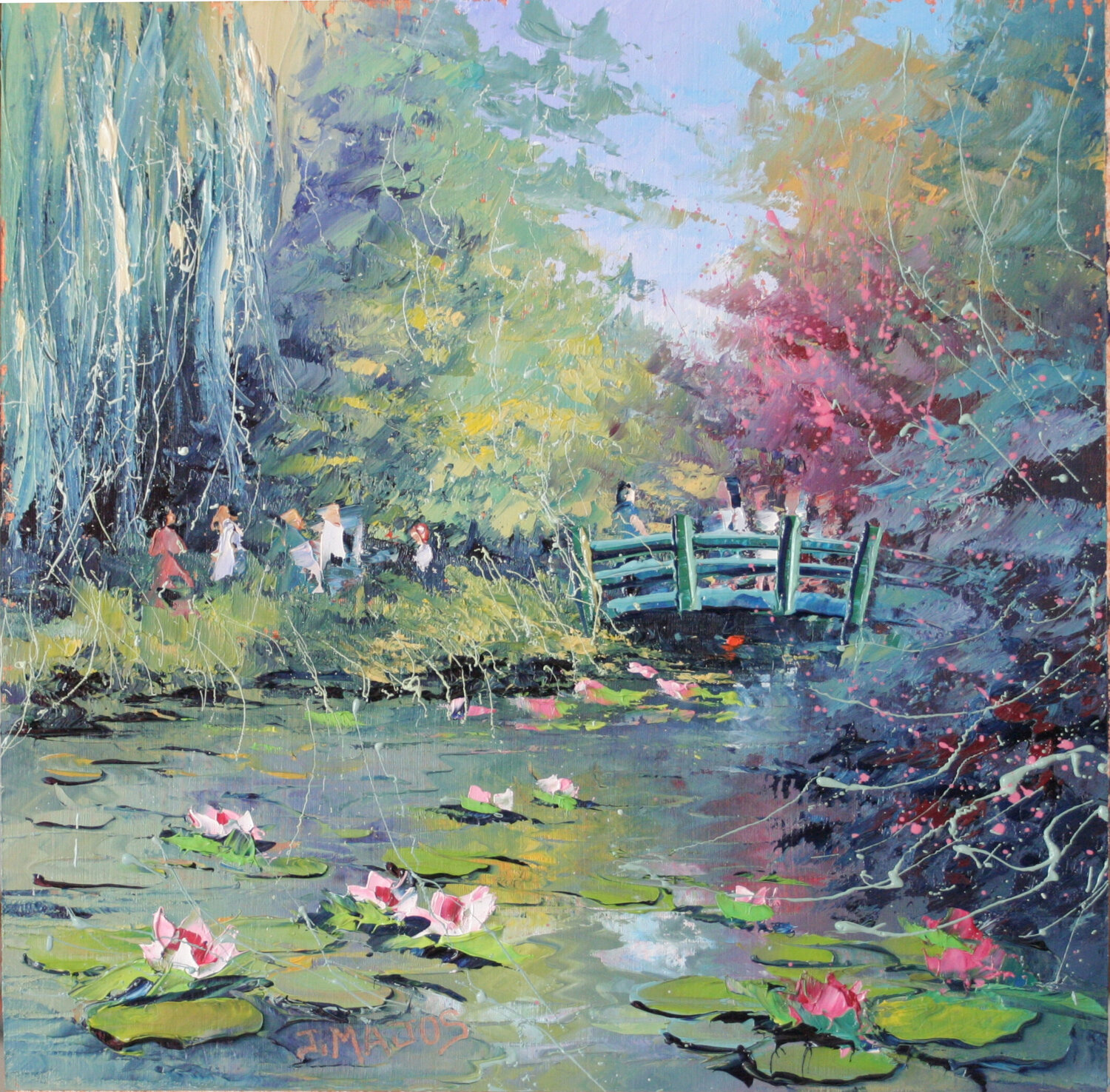 Balade à Giverny Jacques Majos Original painting for sale