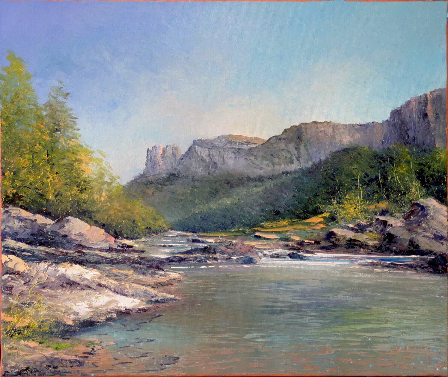 Rivière sauvage Jacques Majos Original painting for sale