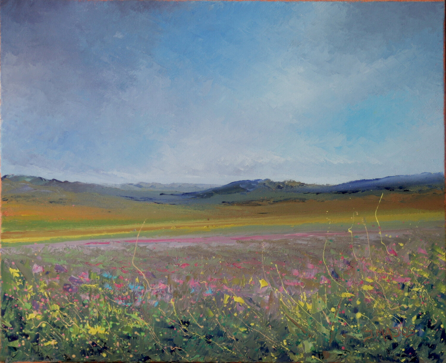 Prairie en fleurs Jacques Majos Original painting for sale