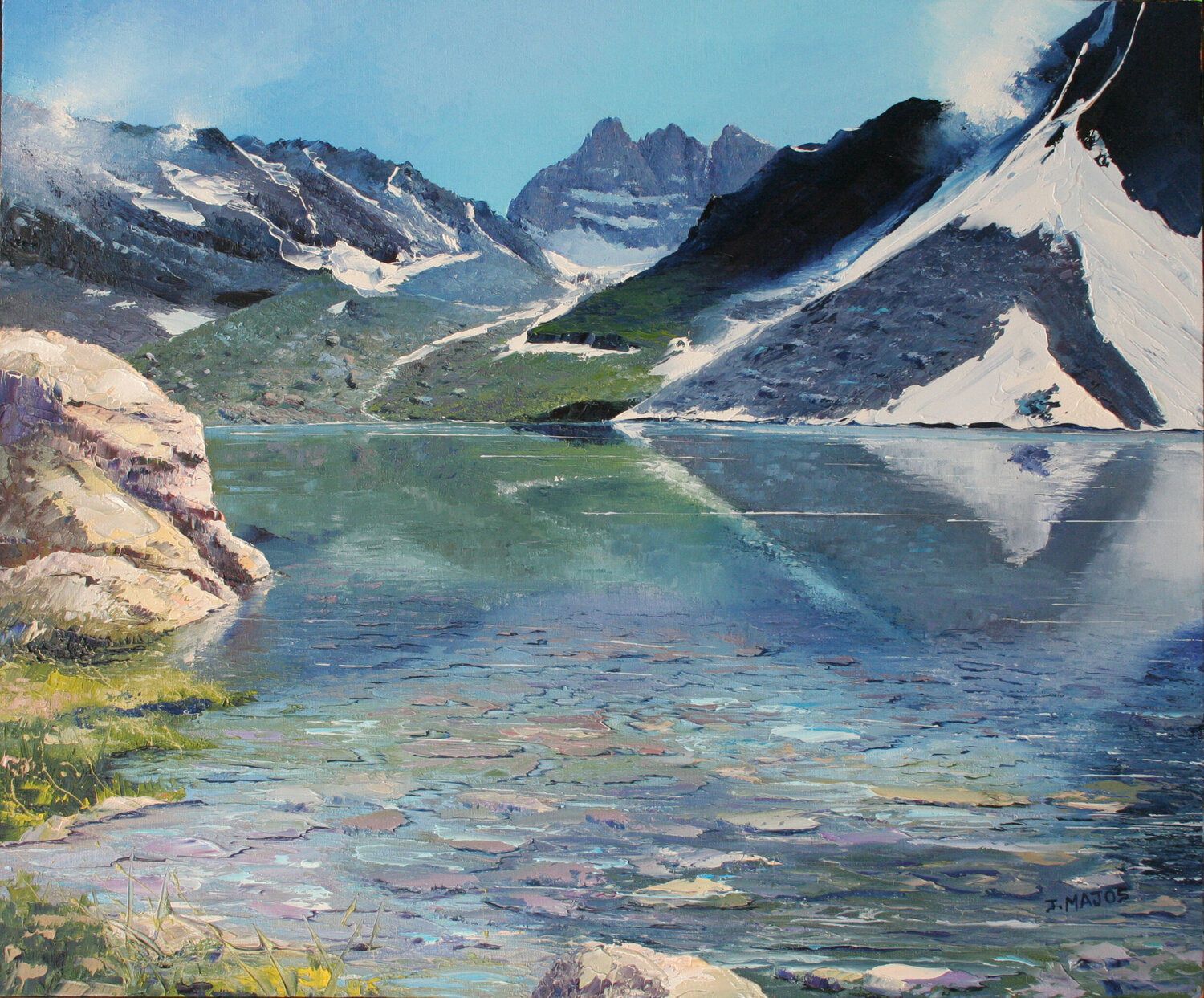 Le grand pic de Belledonne Jacques Majos Original painting for sale
