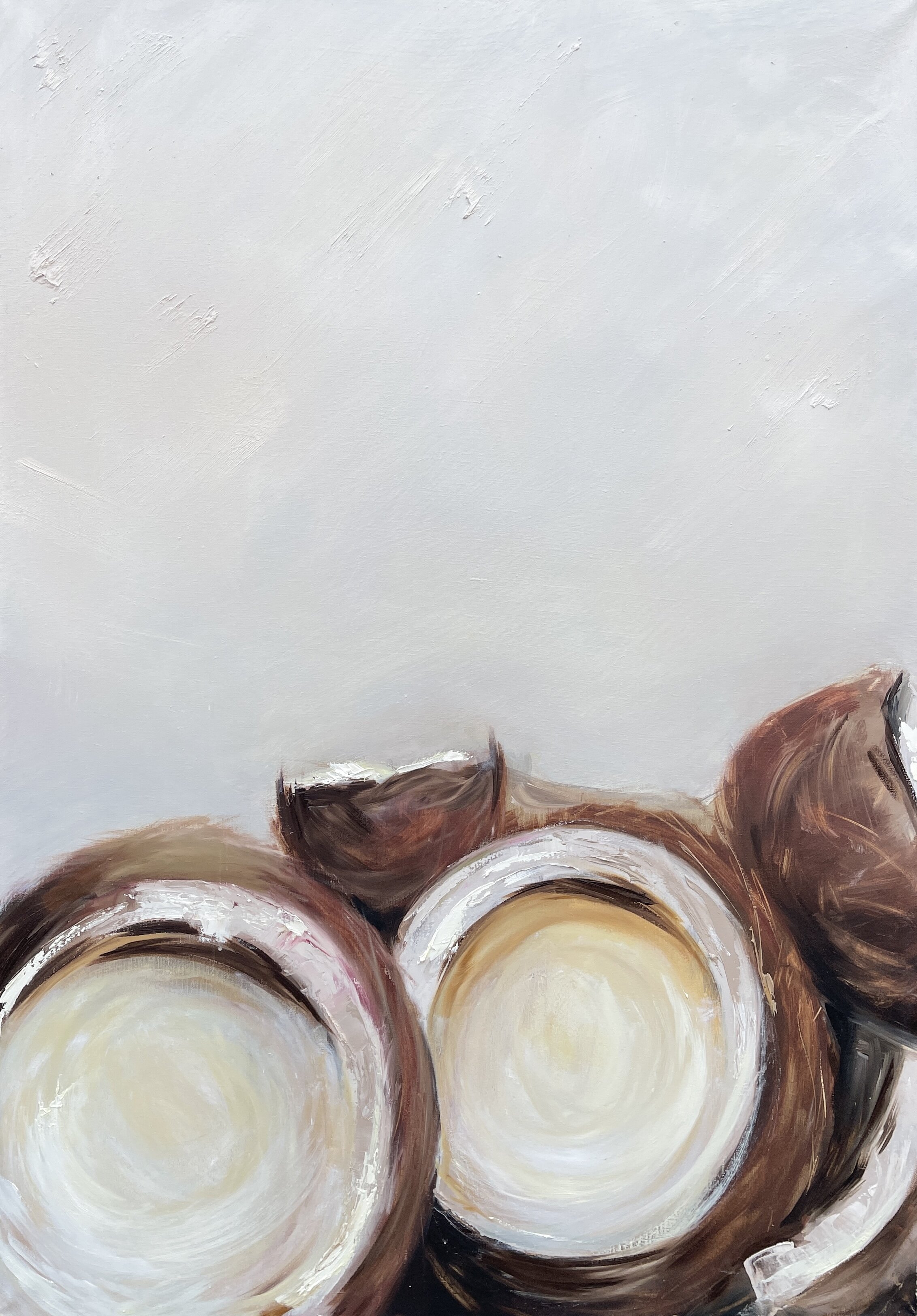 100x70 cm - Coconut’s - Vibrant Coconuts Tropical painting Contemporary artwork Vertical Painting Coconut Dreams Realistic Flora Ready to Hang Rich Texture Canvas Art