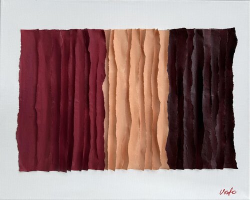 Minimalist Burgundy & Blush Abstract | Textured Mixed Media on Canvas – 20 × 16 in by Victo, Painting for Sale on Select