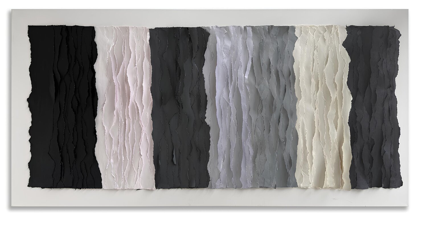 Minimalist Black & Gray Textured Abstract | Mixed Media on Canvas – “Nature in Lines” Series Victo Original painting for sale