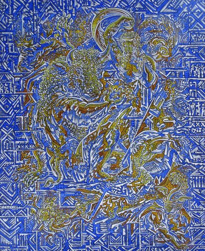 Jeux labyrinthiques by Béatrice Bescond, Painting for Sale on Select