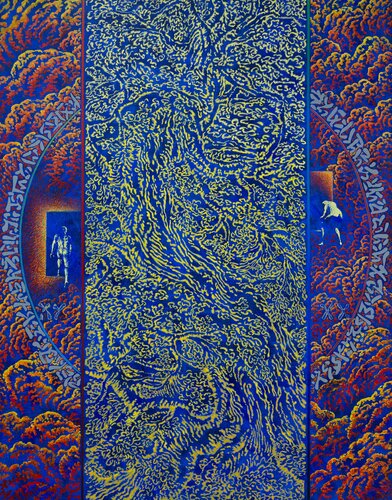 Trait d'Union. Acrylique sur toile, 146 x 114 cm, 2003 by Béatrice Bescond, Painting for Sale on Select