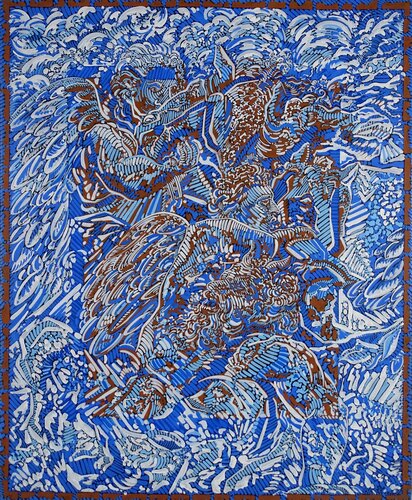 Ange et  cheval by Béatrice Bescond, Painting for Sale on Select