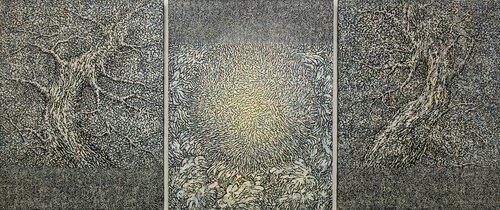 Arbro-Essence. Triptyque by Béatrice Bescond, Painting for Sale on Select