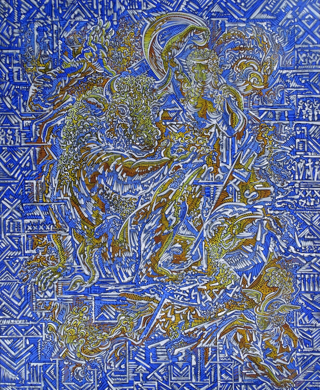 Jeux labyrinthiques Béatrice Bescond Original painting for sale