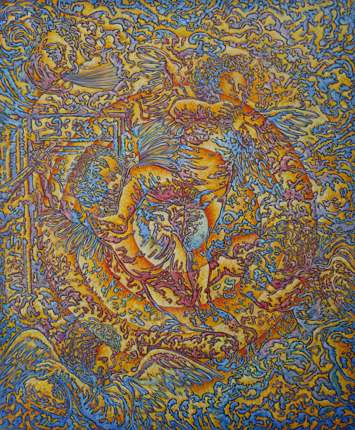 Rêve- Or- Ange Béatrice Bescond Original painting for sale