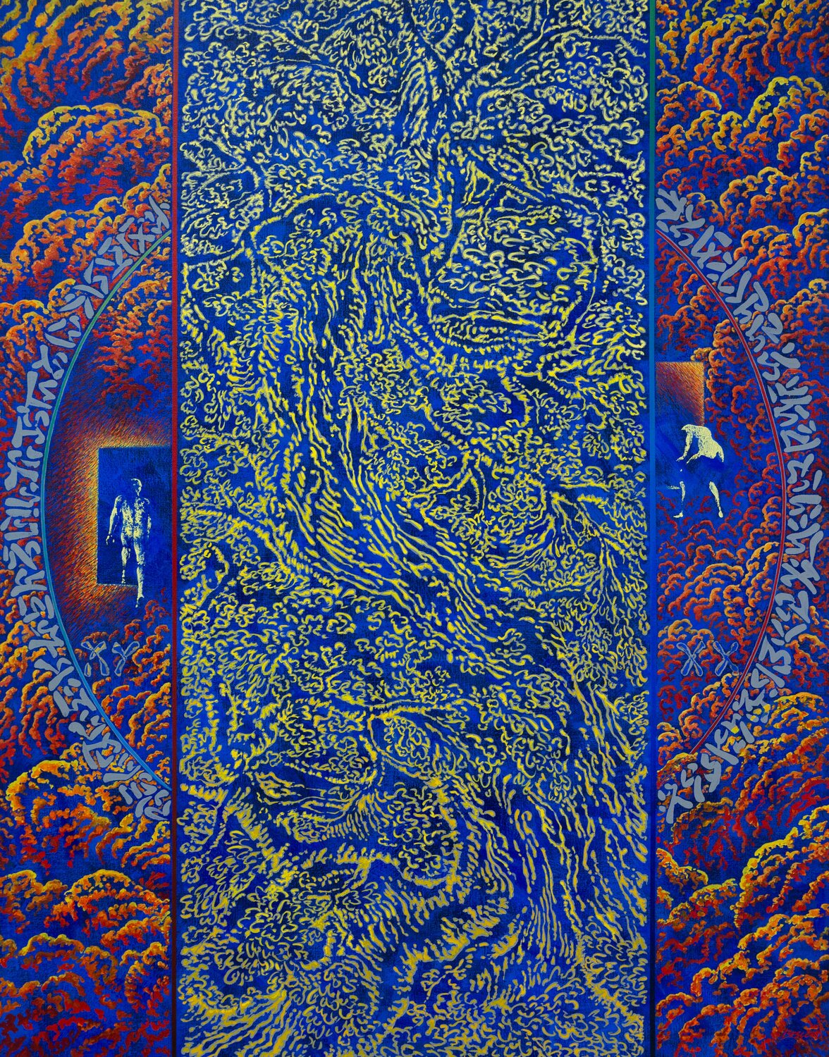 Trait d'Union. Acrylique sur toile, 146 x 114 cm, 2003 Béatrice Bescond Original painting for sale