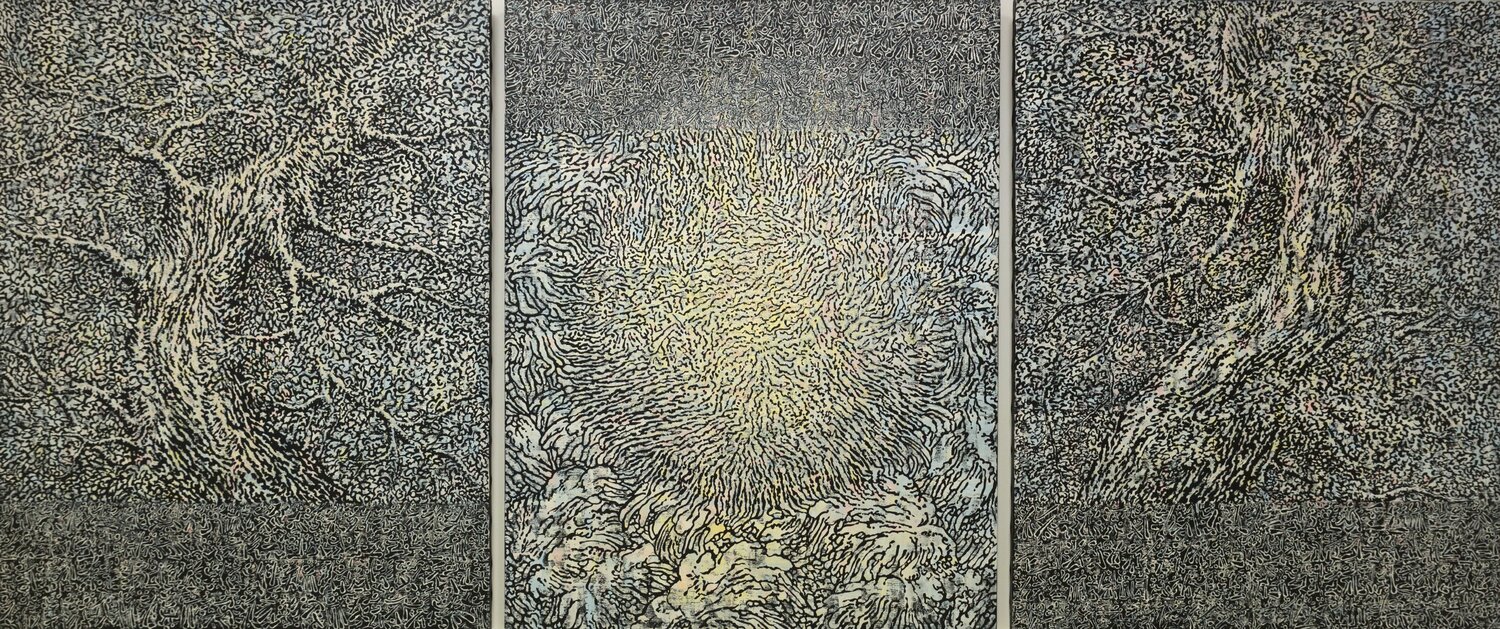 Arbro-Essence. Triptyque Béatrice Bescond Original painting for sale