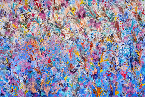 Symphony of Exotic Blooms Oil Painting by Susan Wooler, Painting for Sale on Select