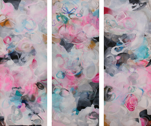 PINK TWILIGHT TRIPTYCH by Susan Wooler, Painting for Sale on Select
