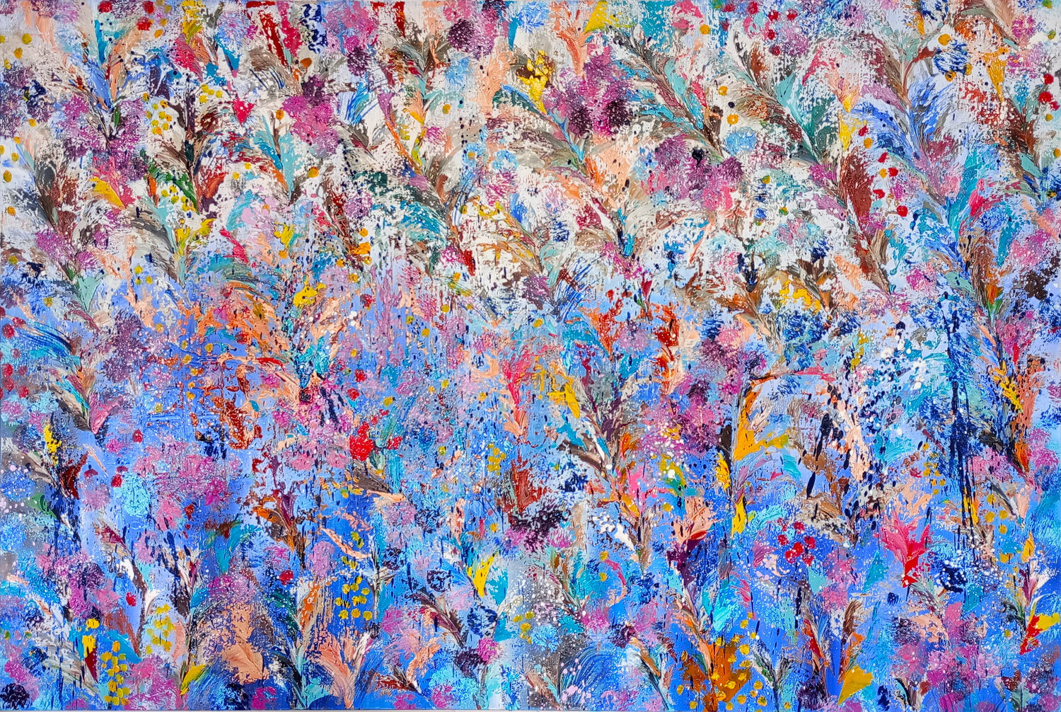 Symphony of Exotic Blooms Oil Painting Susan Wooler Original painting for sale