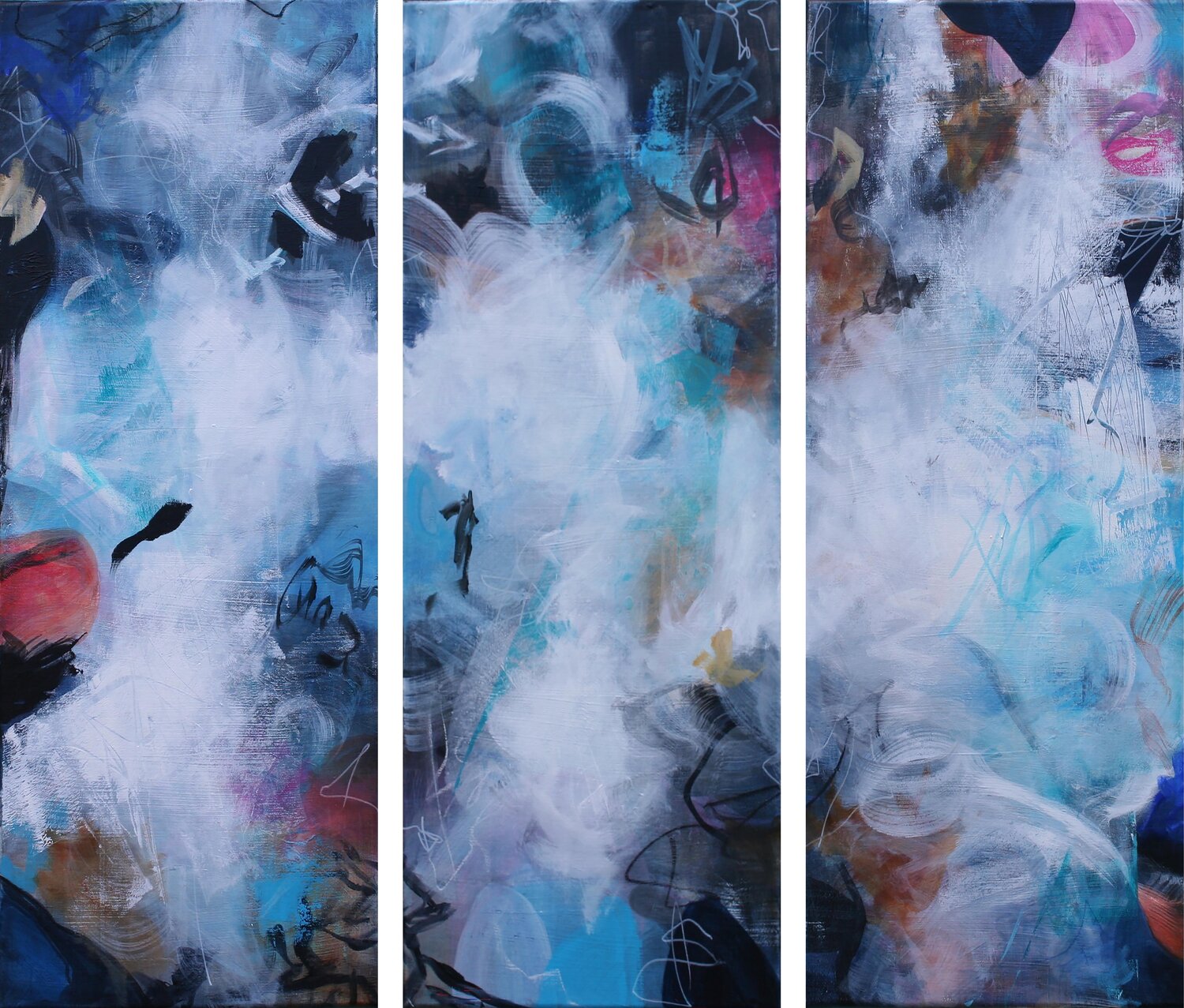 SOFT WHISPERS TRIPTYCH Susan Wooler Original painting for sale