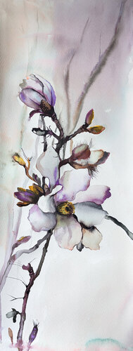 Luminous Magnolia by Maria Kireev, Painting for Sale on Select