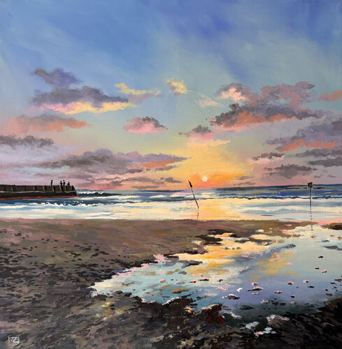 Where the Day Meets the Sea by Maria Kireev, Painting for Sale on Select