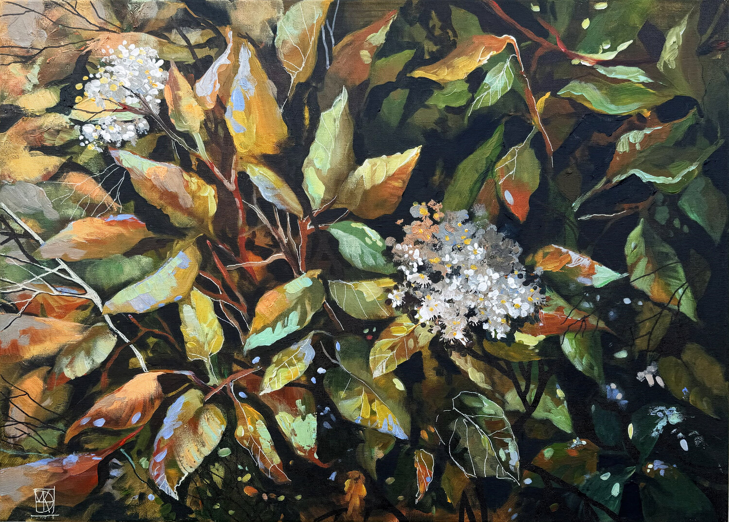 Leaves in the sky Maria Kireev Original painting for sale