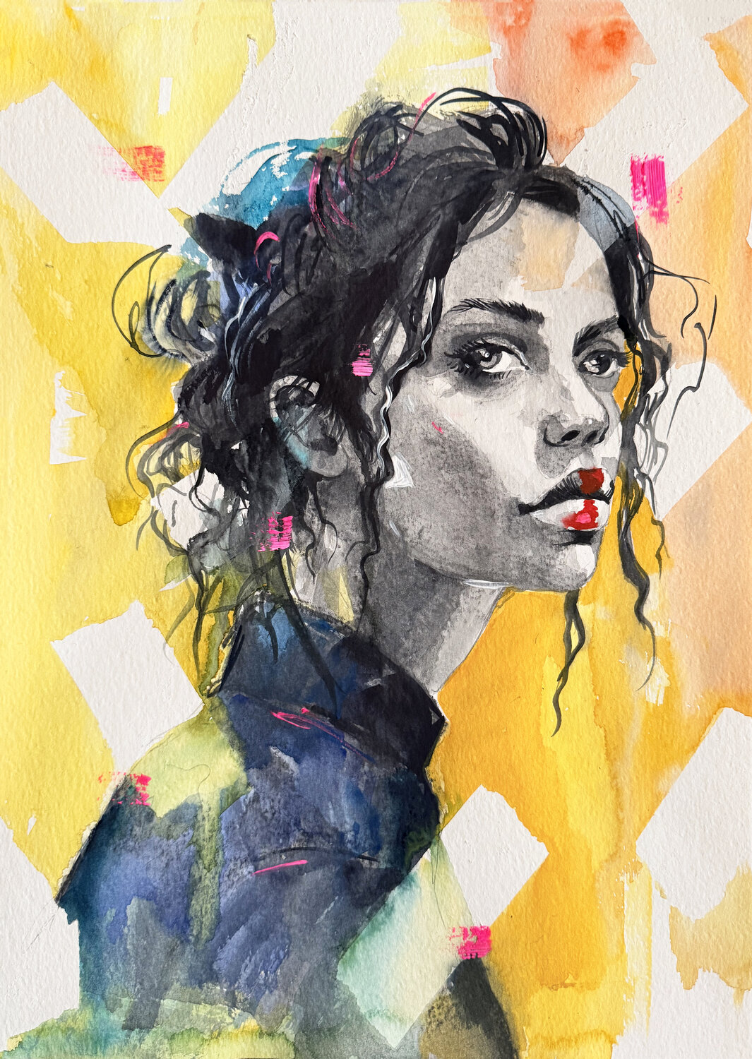Yellow Noise Maria Kireev Original painting for sale