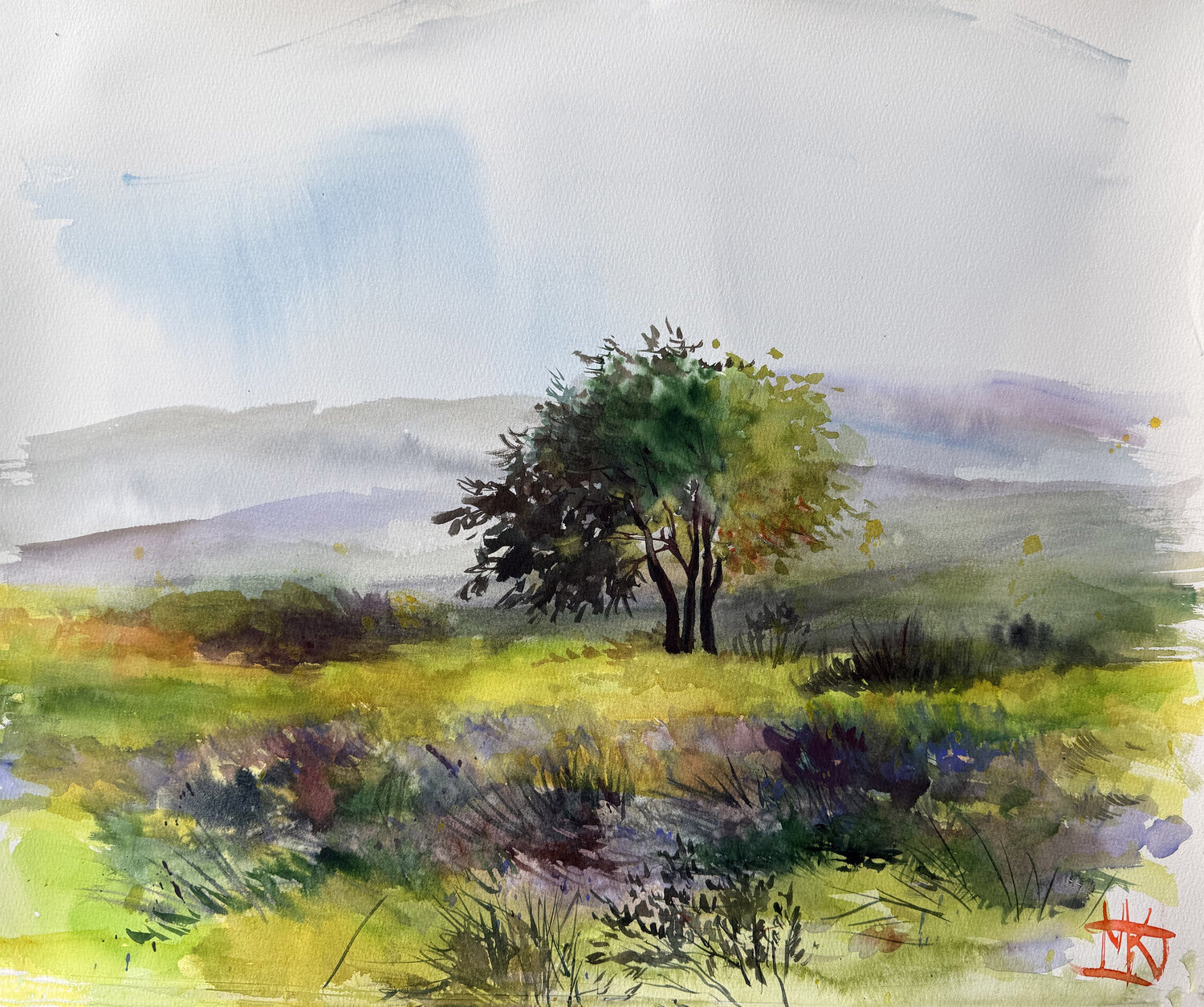 The Solitary Tree Maria Kireev Original painting for sale