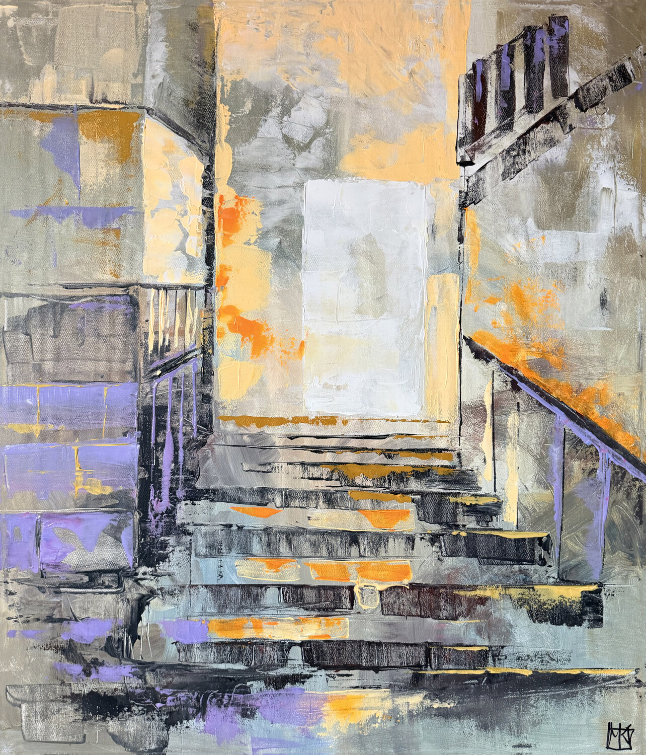 Sunlit Steps Maria Kireev Original painting for sale