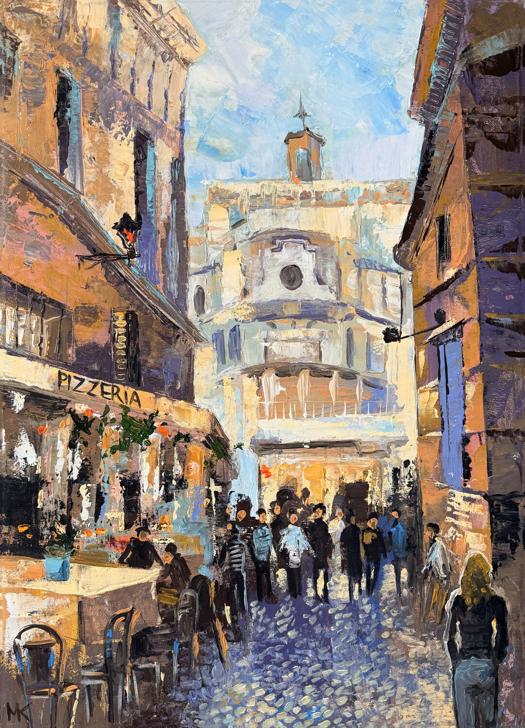 A Small Street of Great Rome Maria Kireev Original painting for sale